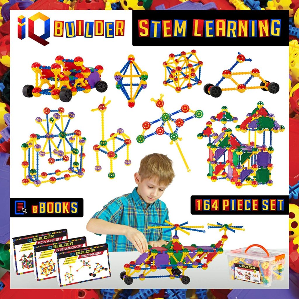 IQ Builder -Fun Educational Building Toy Set for Boys and Girls Ages 3-10