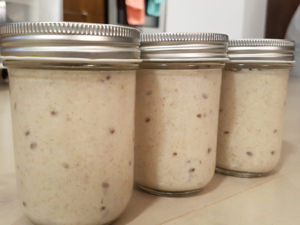 Delicious and Healthy Oatmeal in a jar for breakfast
