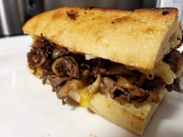 Delicious Home-Made Cheese Steak Sandwich