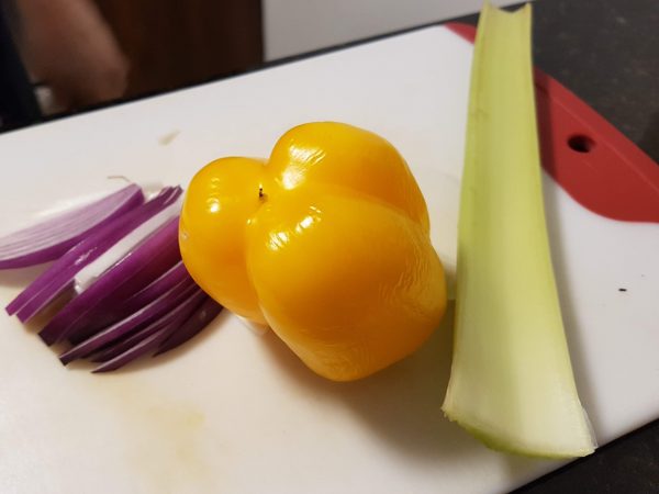 Red Onion, Yellow Pepper and Celery