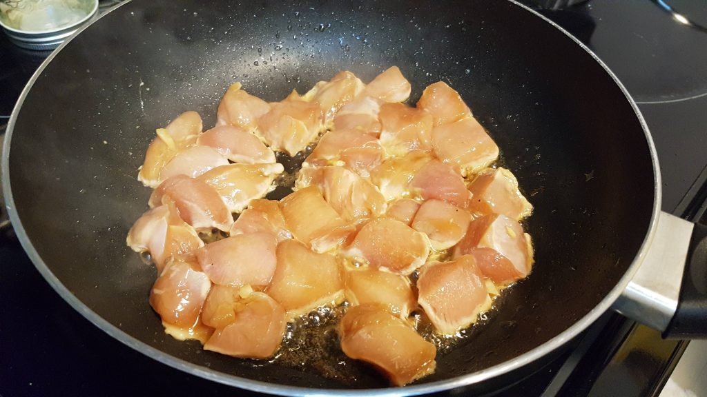 Stir-Fry chicken until golden brown